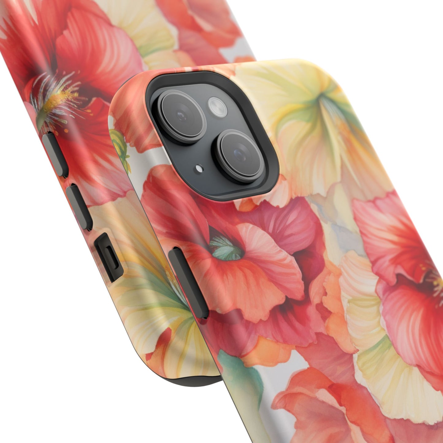 Gumamela Blush Pink Watercolor Floral – MagSafe Compatible iPhone Case