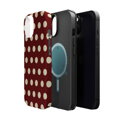 Classic Red & Cream Polka Dots - MagSafe iPhone Case