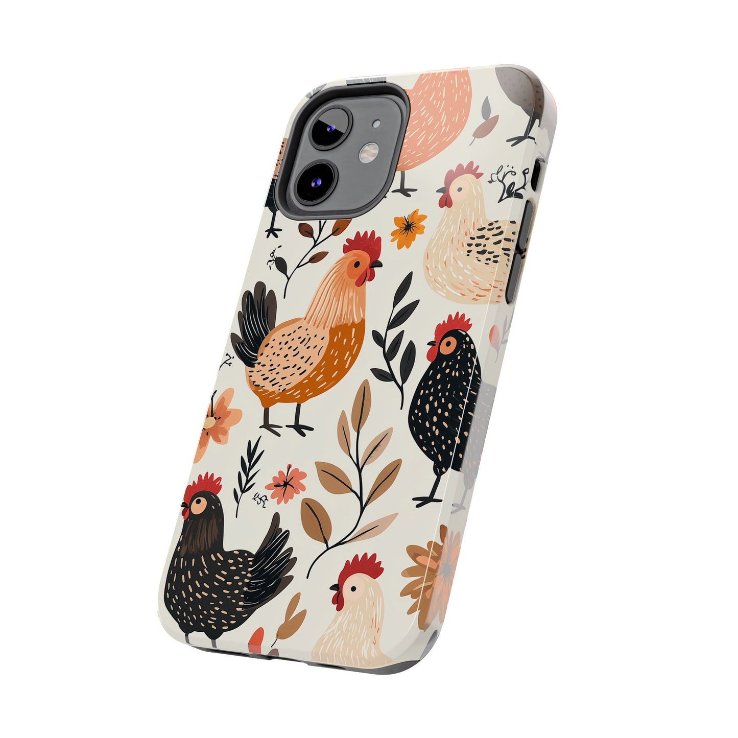 iPhone Case: Cluckin' Vintage – Chickens & Leaves