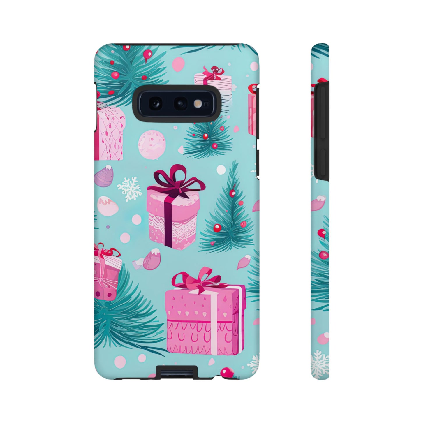 Festive Pink Christmas Gifts and Evergreen Samsung Galaxy Case – Holiday Theme, Protective Cover