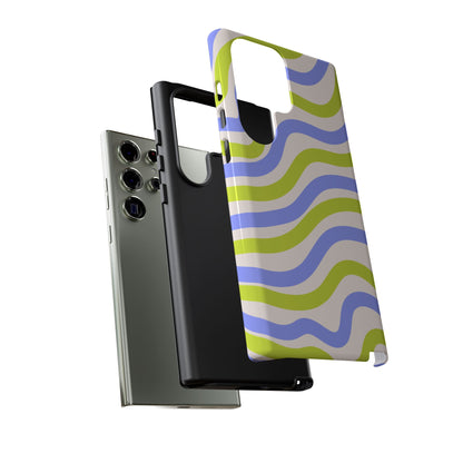 Neon Wave Samsung Galaxy Case – Bold Dual-Layer Protection with 70s-Inspired Vibe