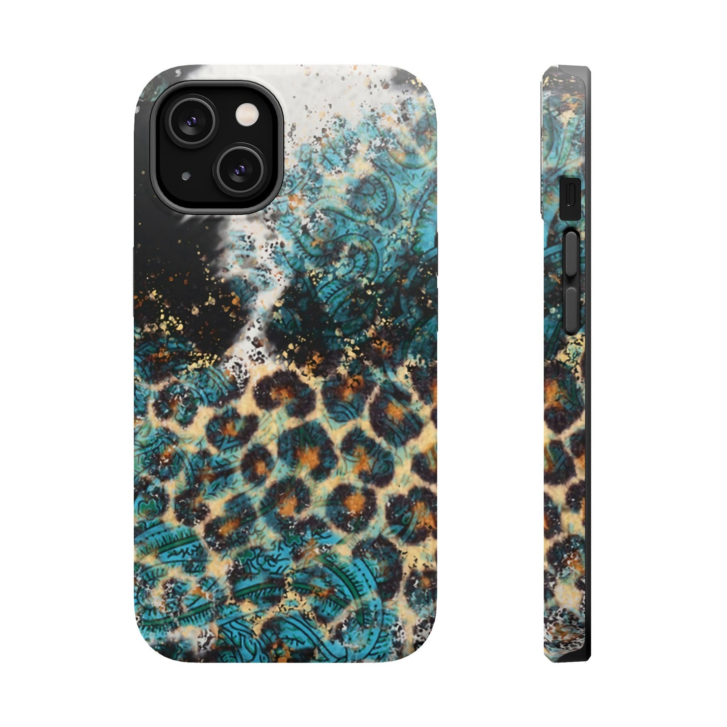 Turquoise Paisley Cowhide Leopard - MagSafe iPhone Series Case