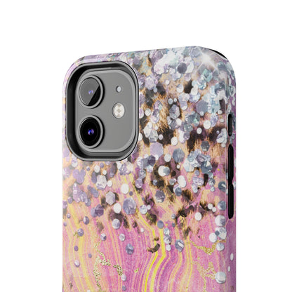 Crystal Glam Leopard - iPhone Series Case with Glitter and Gem Accents