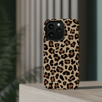 Wild Leopard Print Tough MagSafe iPhone Case – Bold Animal Pattern Design with Dual-Layer Protection