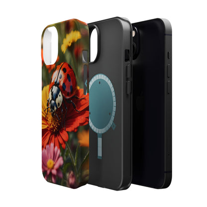 Ladybug on Orange Daisy - MagSafe iPhone Case