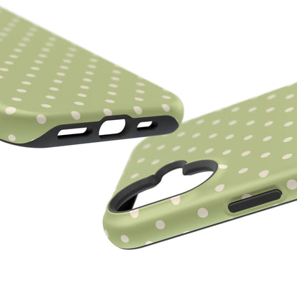 Sage Green Polka Dots – MagSafe iPhone Case