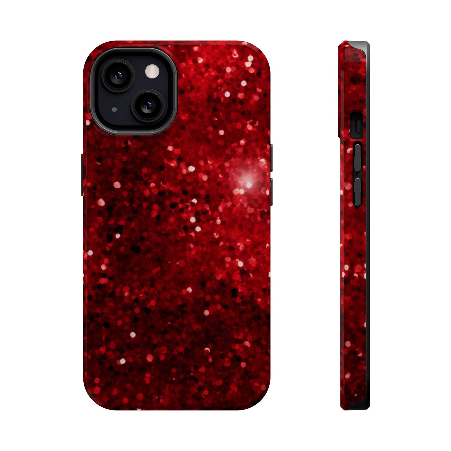 Crimson Glow Glitter MagSafe Case