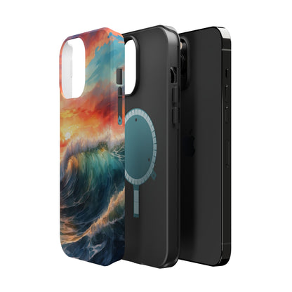 Ocean Wave Sunset MagSafe iPhone Case – Coastal Vibes Design