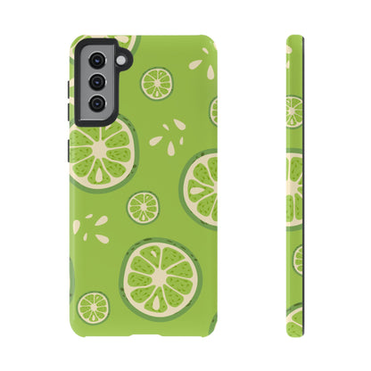 Zesty Lime Splash Tough Samsung Galaxy Case – Fresh Citrus Design, Dual-Layer Protection