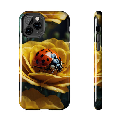 iPhone Case: Ladybug on Yellow Petals