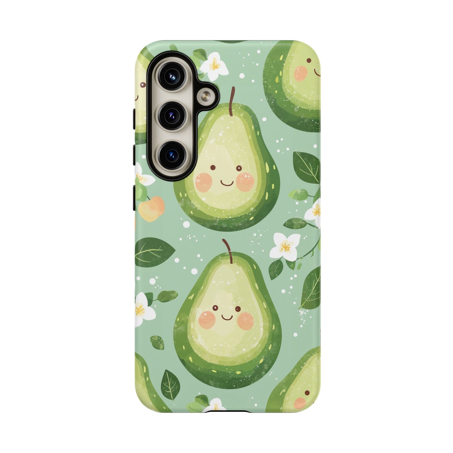 Avocado Face Parade Tough Samsung Galaxy Case – Cute Fruit Design, Dual - Layer Protection - BOGO Cases