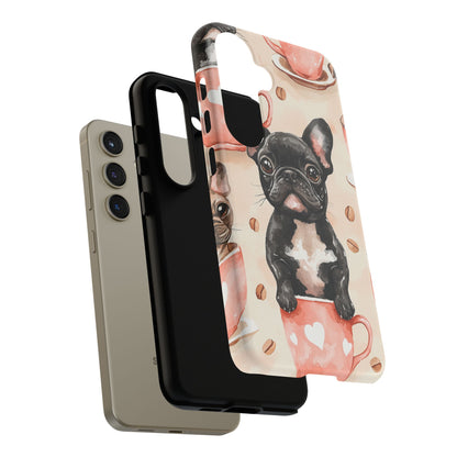 French Bulldog in Coffee Cup  Samsung Galaxy  Case – Cute Dog Art, Shockproof & Slim Design