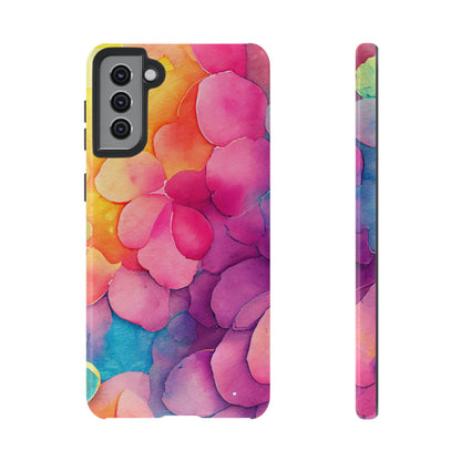 Sunset Petals Watercolor Samsung Galaxy Case – Slim Design, Glossy Finish