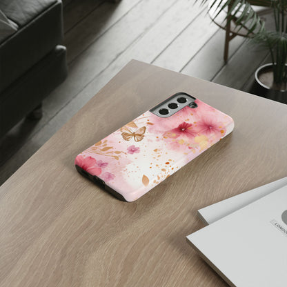 Blush Pink Floral Butterfly - Samsung Galaxy Case