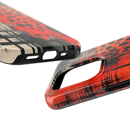 Cheetah Plaid iPhone Case – Red & Black Pattern