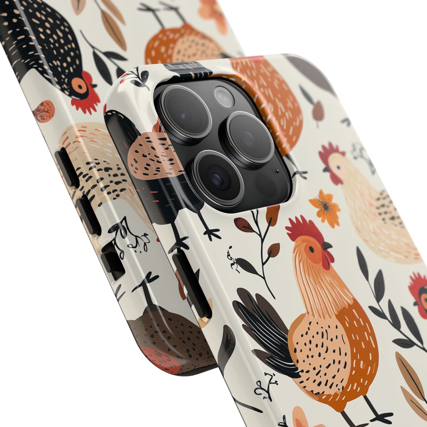 iPhone Case: Cluckin' Vintage – Chickens & Leaves