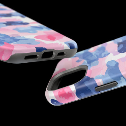 MagSafe Case: Dynamic Pink & Navy Brushstroke Art