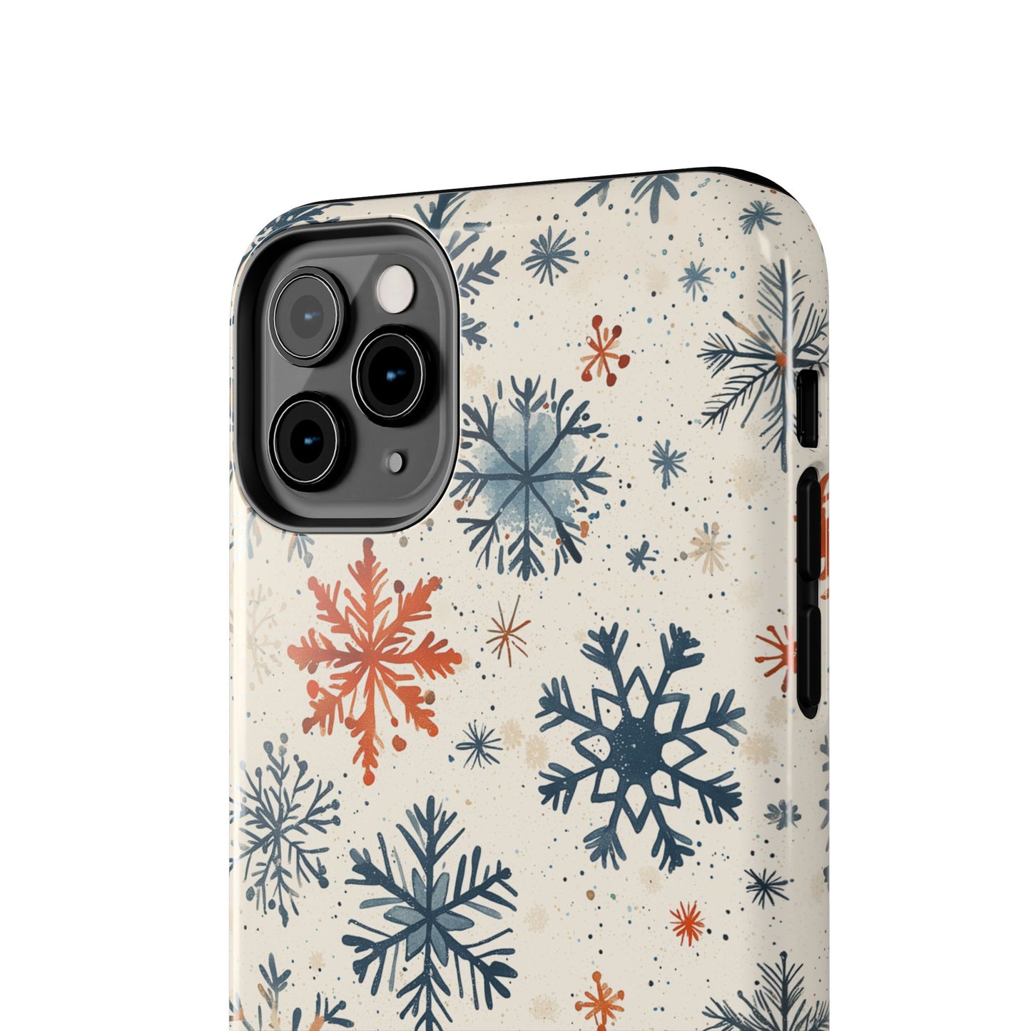 Rustic Orange and Blue Snowflake Pattern – iPhone Series Case