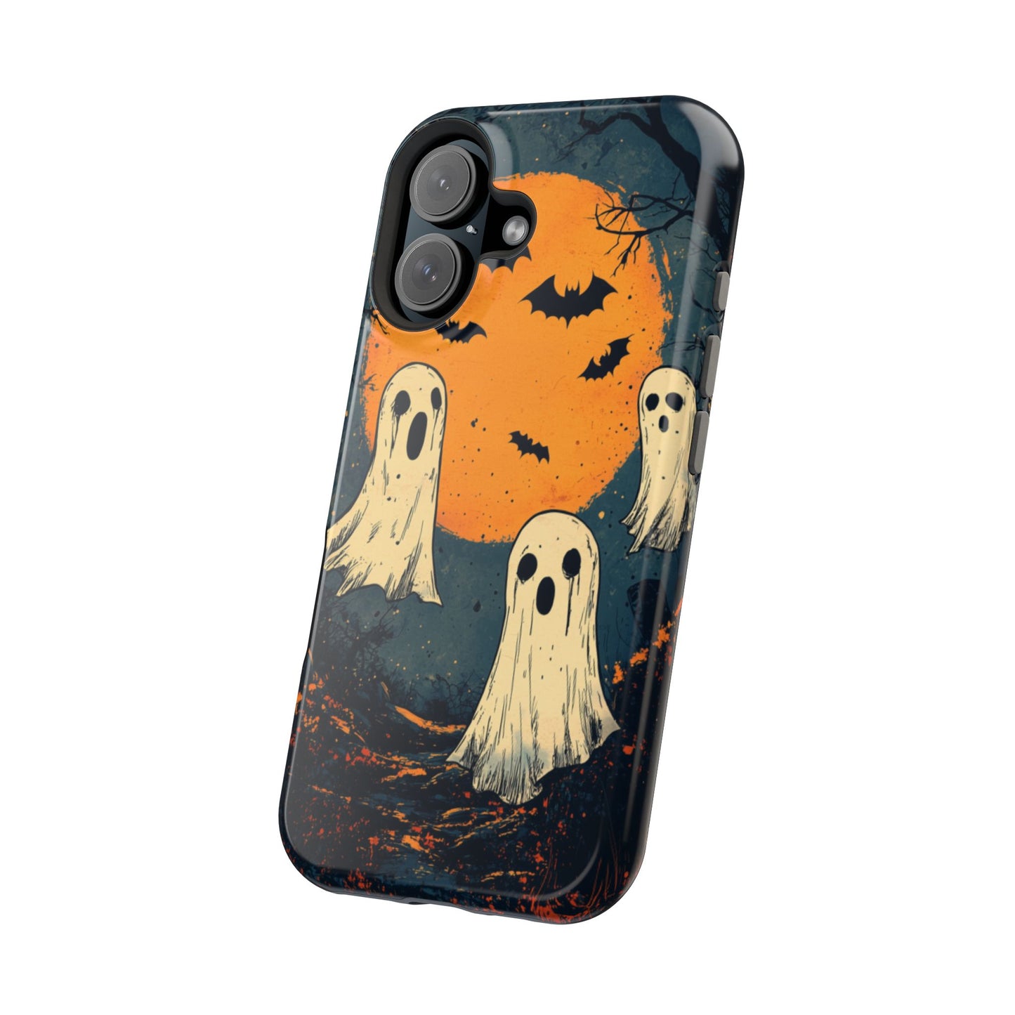 Haunted Ghosts & Full Moon MagSafe iPhone Case – Spooky Halloween Design