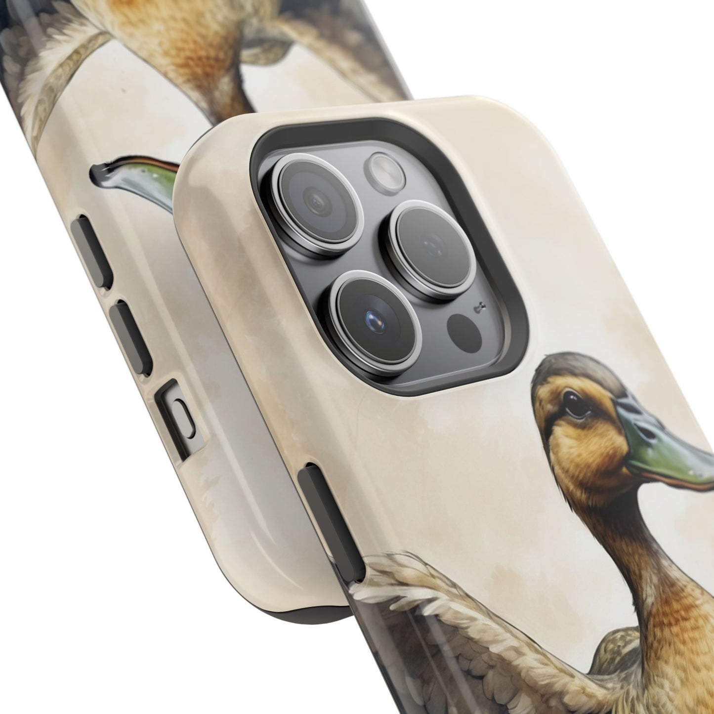 Graceful Duck in Watercolor Scene - MagSafe iPhone Case