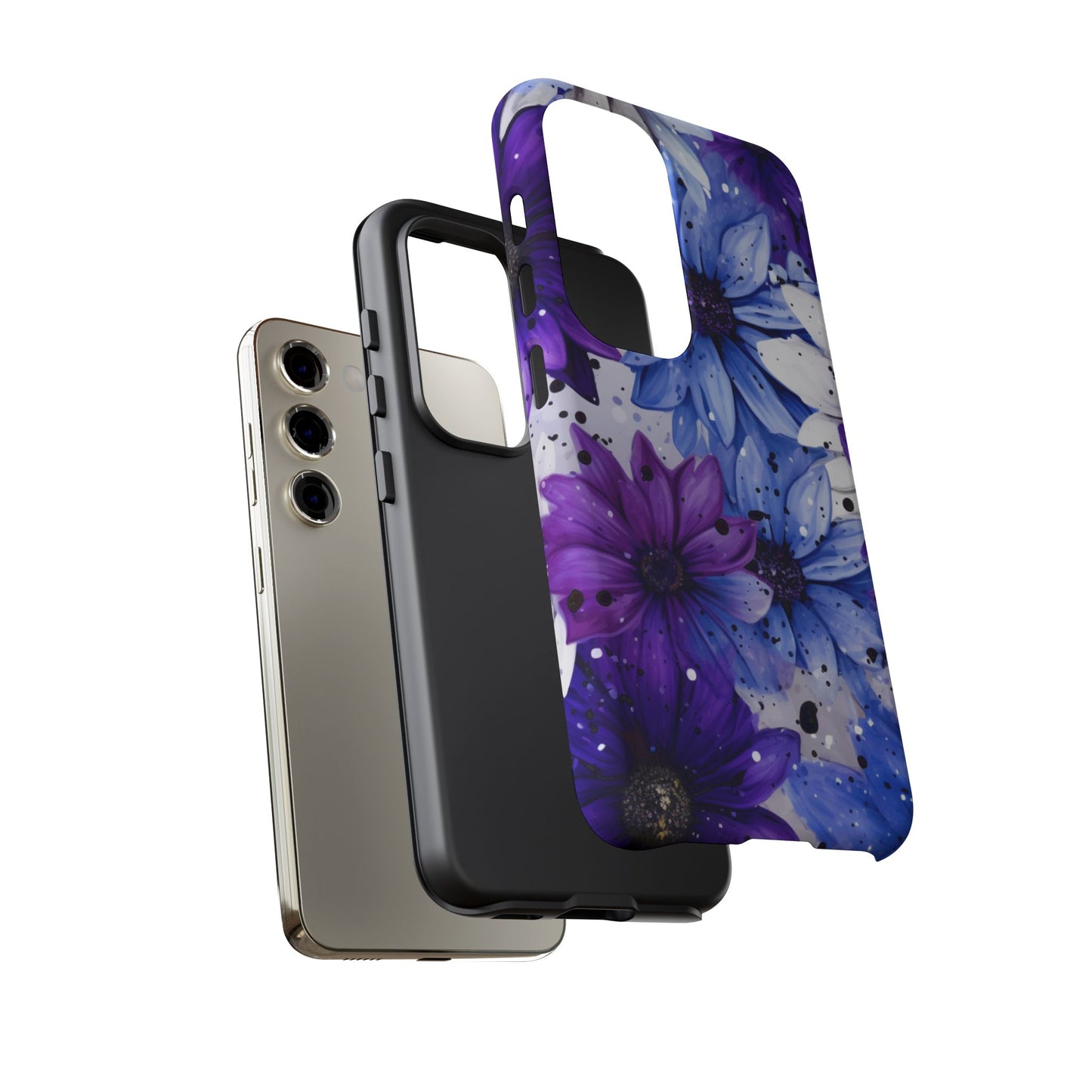 Vibrant Purple & Blue Floral Splash - Samsung Galaxy Series Case