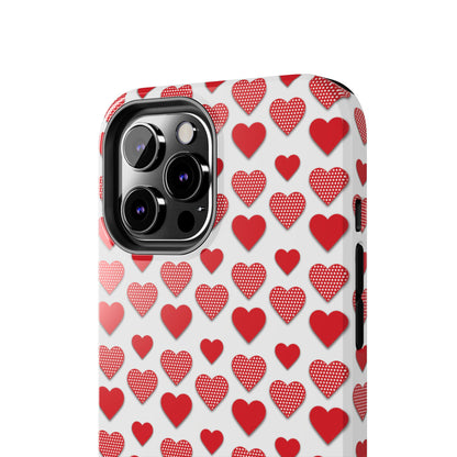 Red & Polka Dot Hearts iPhone Case