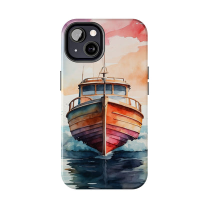 Sunset Sail Watercolor Boat – iPhone Series Case