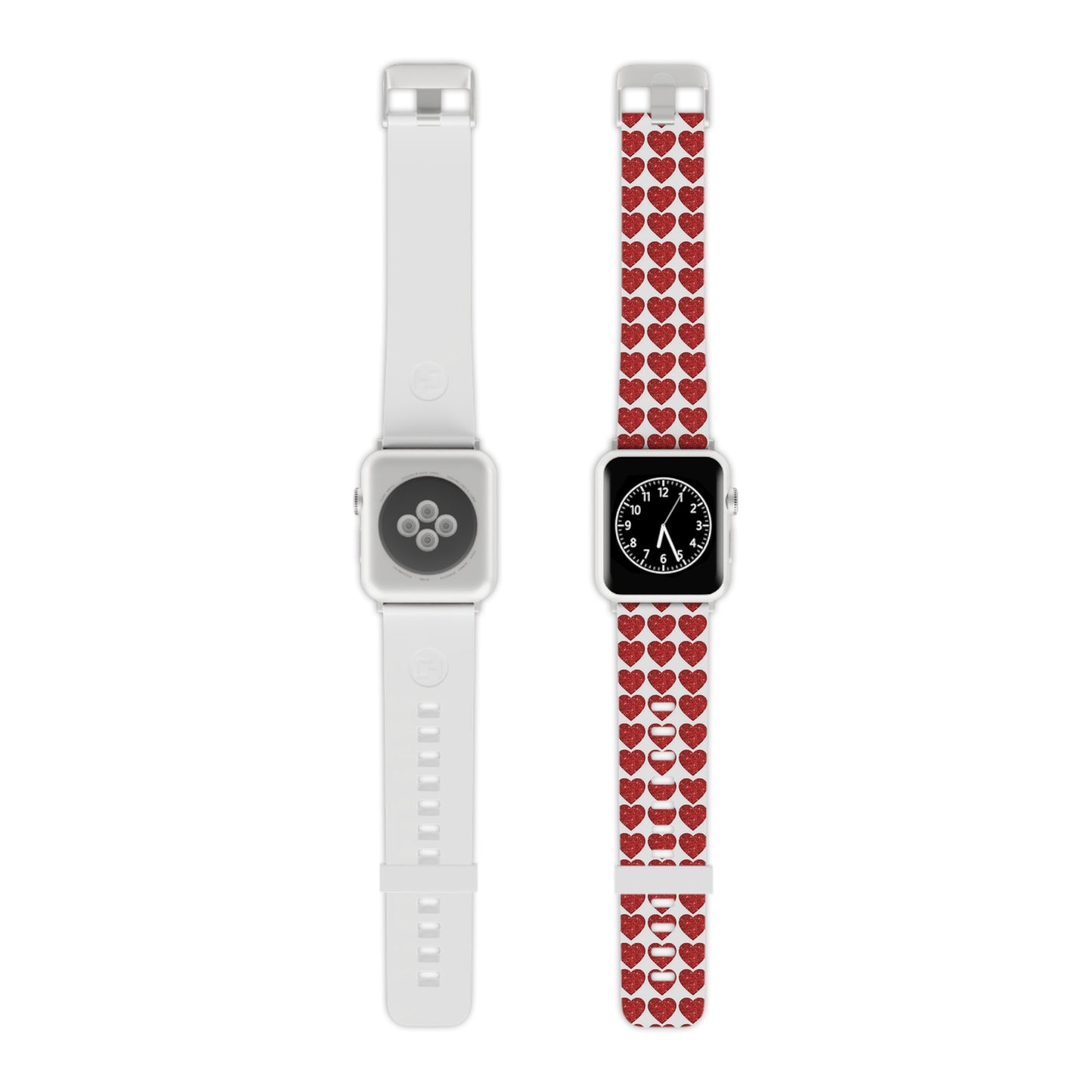 Red Glitter Hearts Charm Apple Watch Band