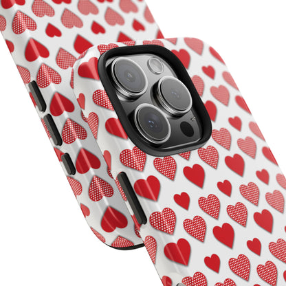 Red & Polka Dot Hearts iPhone Case