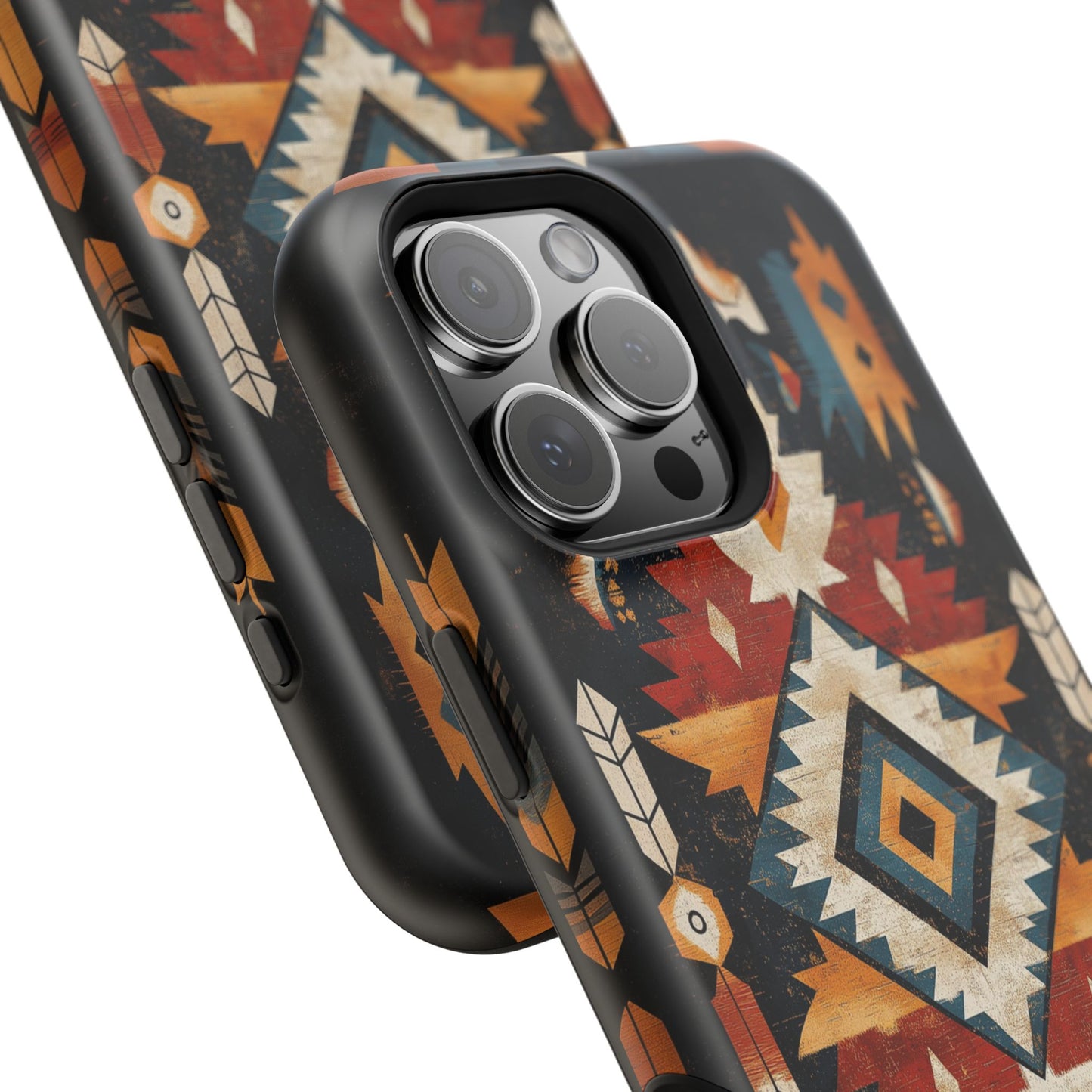 Southwestern Arrow & Diamond Tough MagSafe iPhone Case – Bold Tribal Design, Dual-Layer Protection