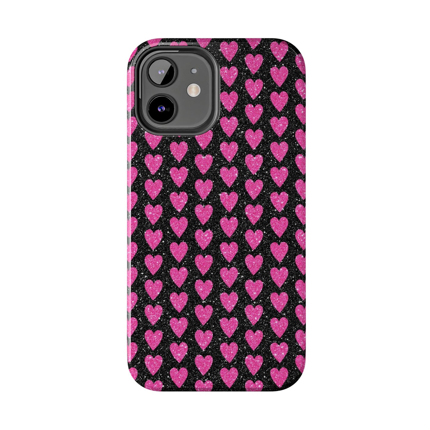 Glitter Pink Hearts iPhone Case