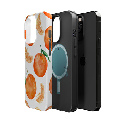 Tangerine Dreams Tough MagSafe iPhone Case – Watercolor Orange Design, Shockproof Dual Protection