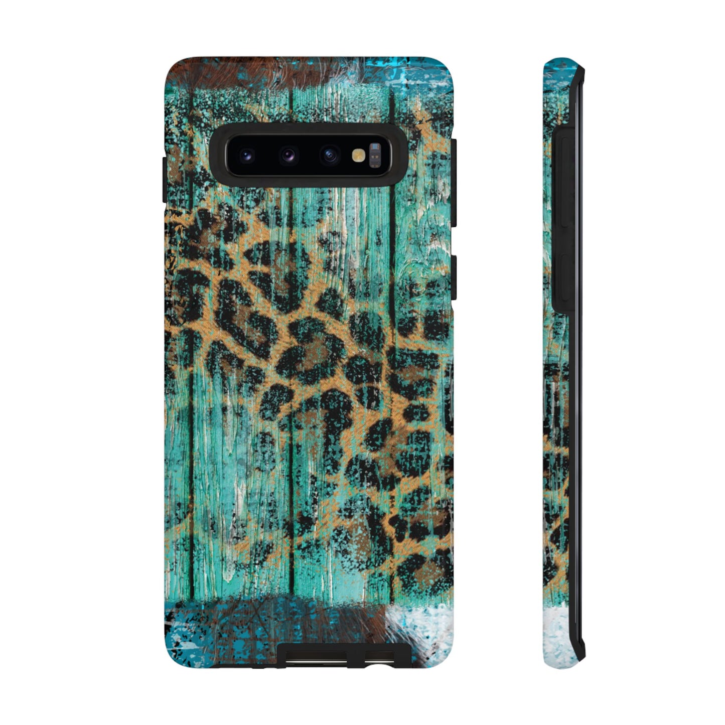 Turquoise Rustic Leopard Wood - Samsung Galaxy Series Case