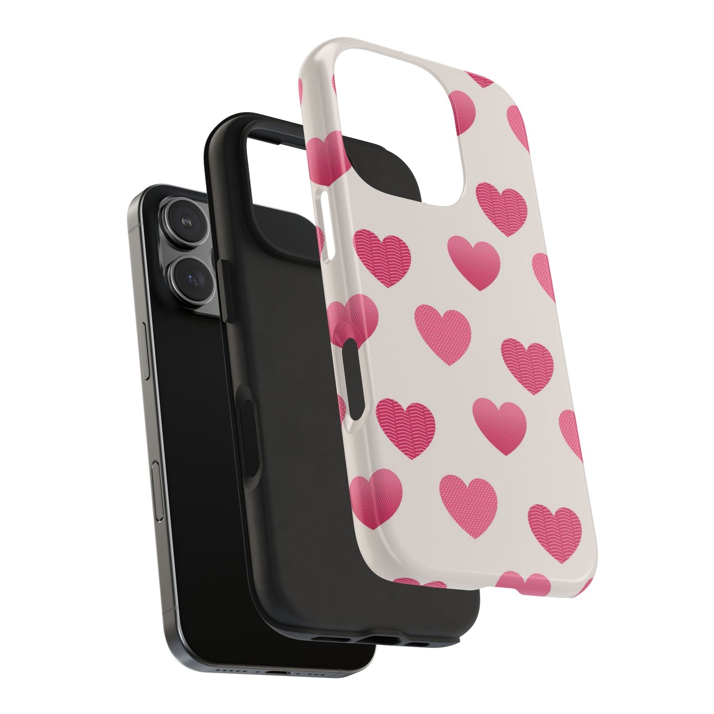 Textured Hearts iPhone Case