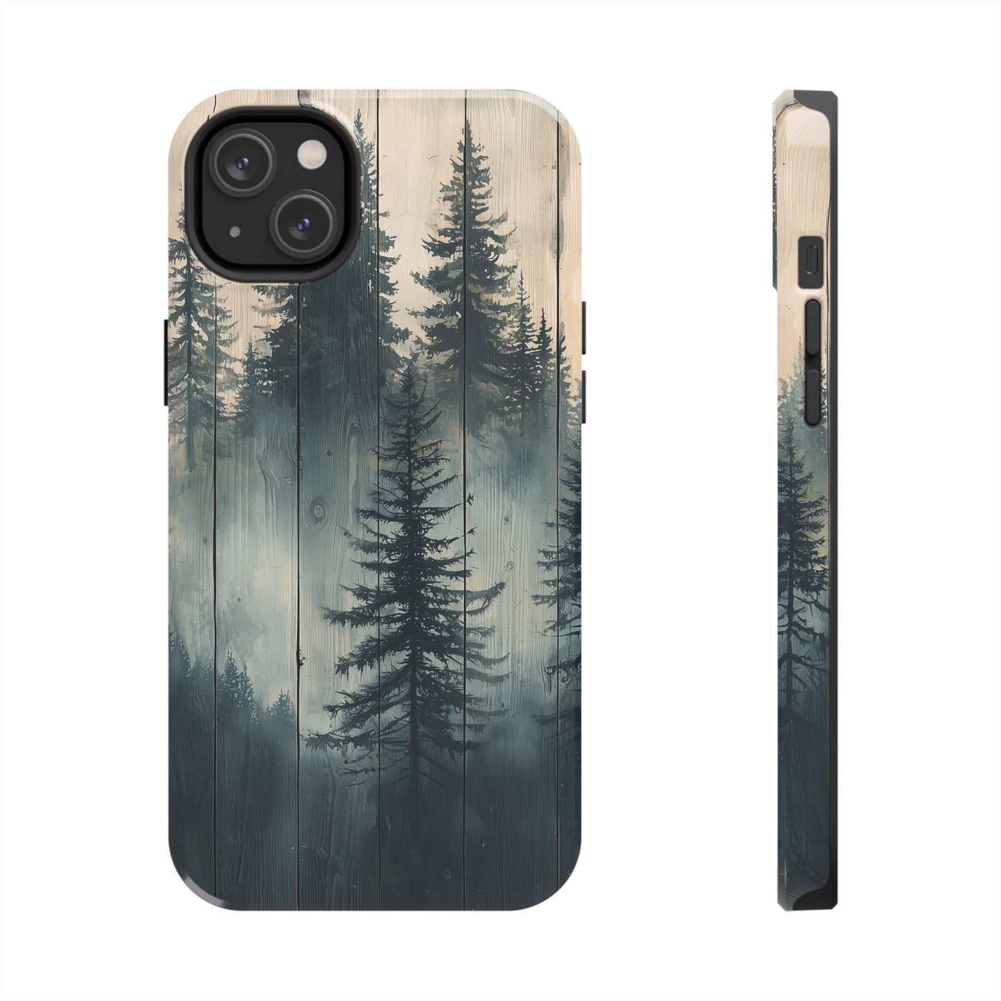 Misty Pine Forest Iphone Case - Nature-Inspired Wood Design Protective Cover