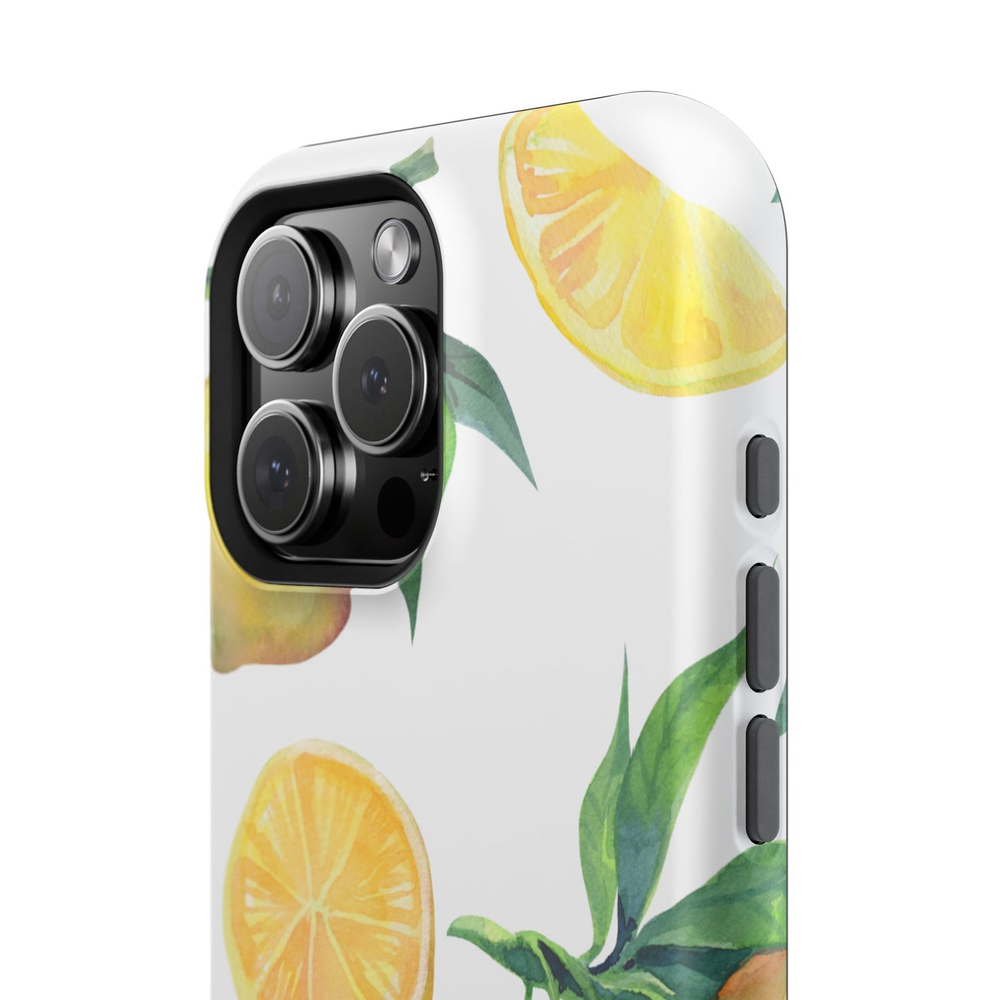 Lemon Grove Watercolor Tough MagSafe iPhone Case – Fresh Citrus Design, Dual-Layer Protection