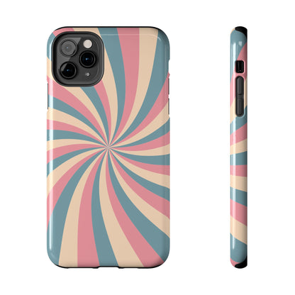 Vintage Pastel Swirl iPhone Case – Dual-Layer Protection with 70s-Inspired Design