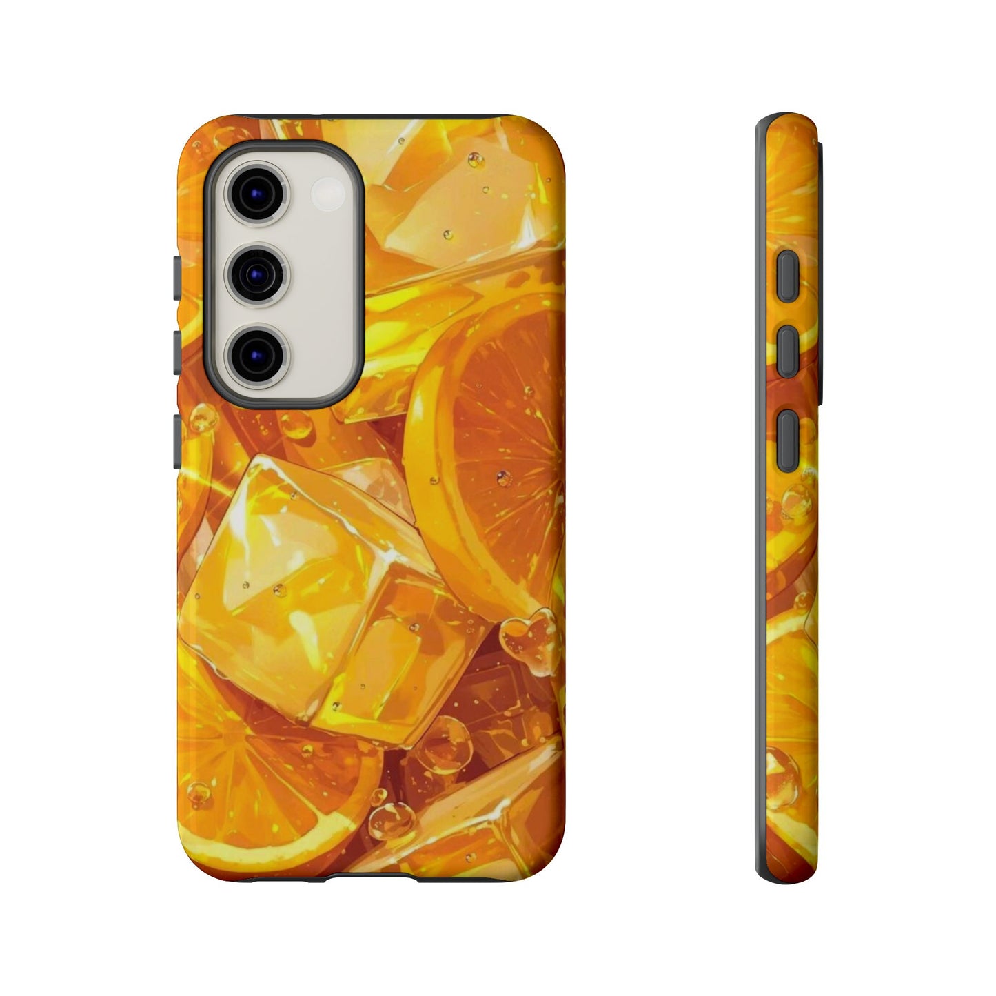 Citrus Splash Samsung Galaxy  Case – Bright Orange Slices & Ice, Dual-Layer Protection