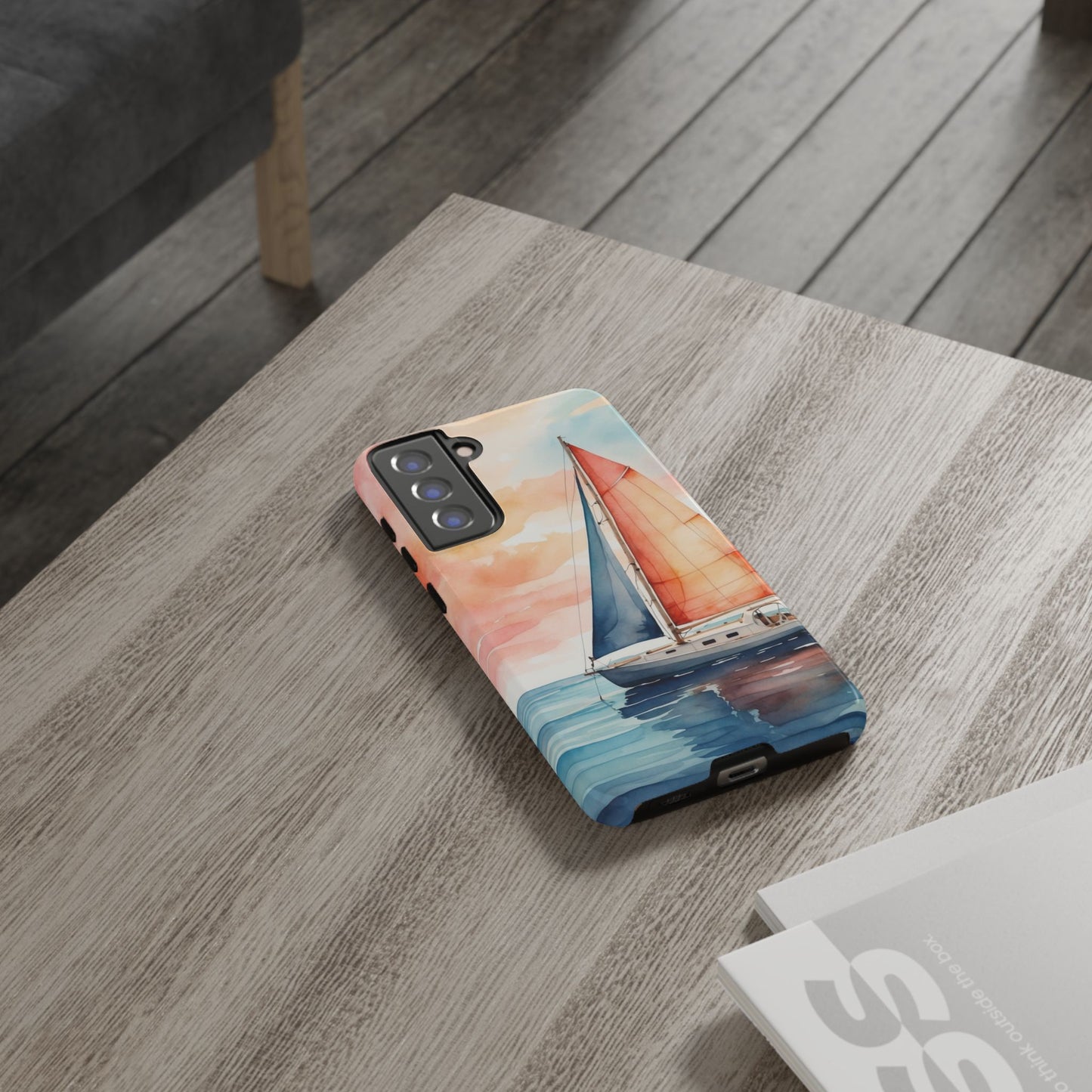 Sunset Sail Samsung Galaxy Case – Watercolor Sailboat and Sky Design