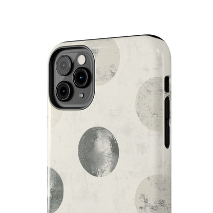 Vintage Polka Dot iPhone Case - Neutral Retro Protective Cover