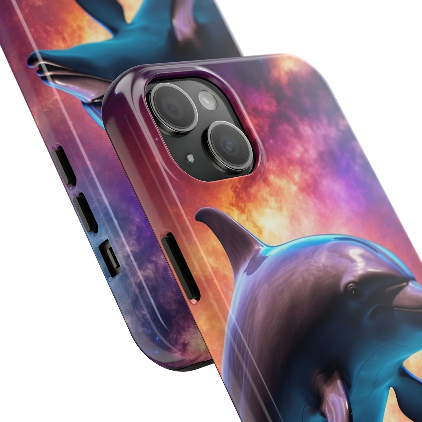 Cosmic Dolphin Galaxy Art - iPhone Case