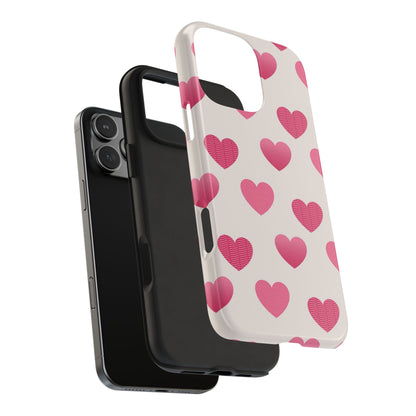 Textured Hearts iPhone Case