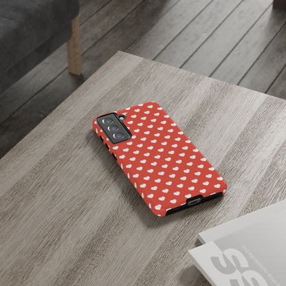 White Hearts on Red Samsung Case