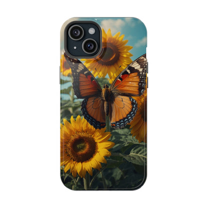 Vibrant Butterfly & Sunflower – MagSafe iPhone Case