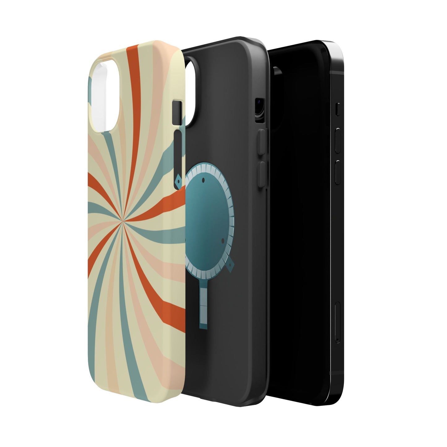 Retro Swirl MagSafe iPhone Case – Durable, Vintage-Inspired Design with Dual-Layer Protection