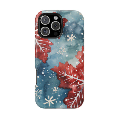 Crimson Snowflake Charm – MagSafe iPhone Case