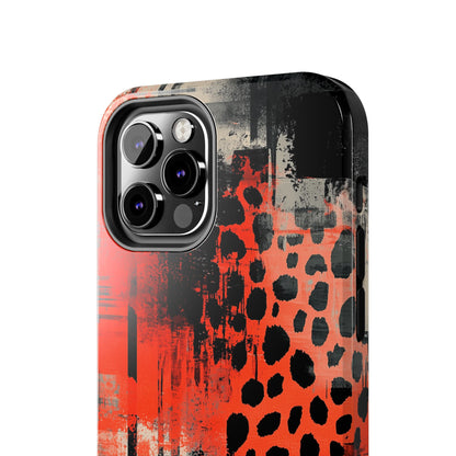 Cheetah Plaid iPhone Case – Red & Black Pattern