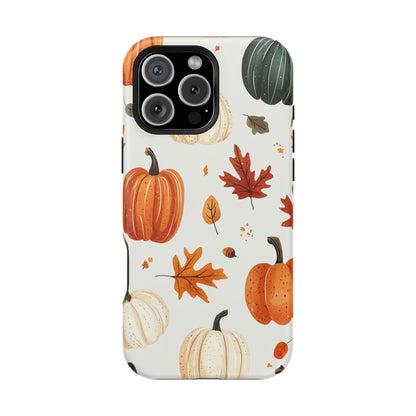 Autumn Pumpkin MagSafe iPhone Case – Fall Leaves and Harvest Design