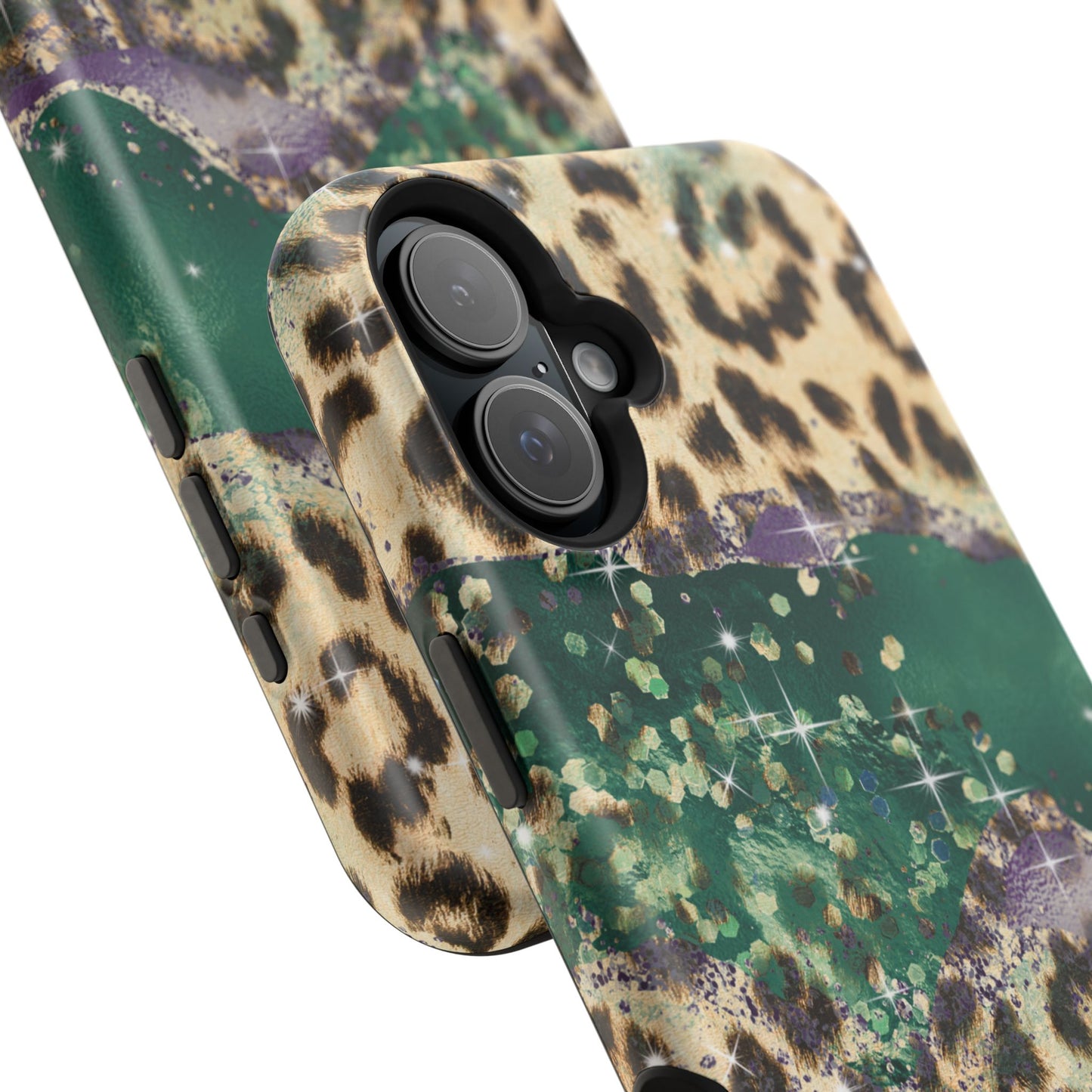 Emerald Glitter Leopard Print - MagSafe iPhone Series Case