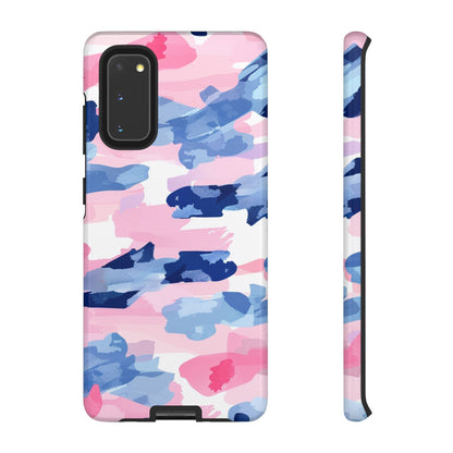 Samsung Galaxy Case: Dynamic Pink & Navy Brushstroke Art